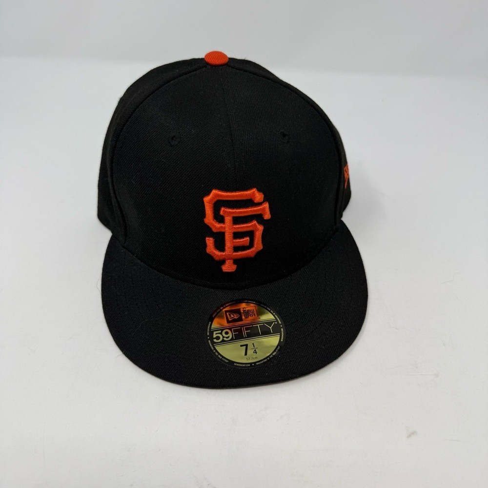 New Era Black and Orange San Francisco Giants MLB 7 1/4 Hat Official On Field